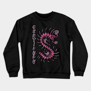 Pink Centipede with Spray Paint Crewneck Sweatshirt